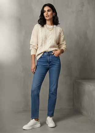 Синие прямые джинсы massimo dutti размер м
