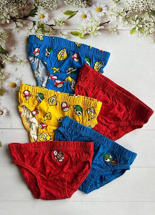 Трусики сліпи на хлопчика super mario (набір 5 шт.) primark р.  98 см (2-3 роки)