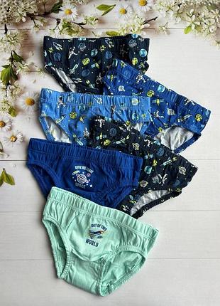 Трусики слипы на мальчика космические (набор 6 шт.) primark р. 98 см (2-3 года)