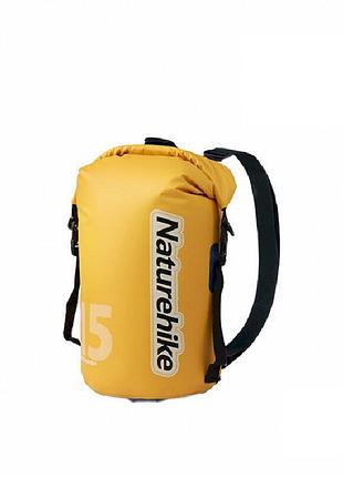 Герметичный рюкзак naturehike cnk2300bs017, 15 л, желтый – водонепроницаемый для туризма и сплава