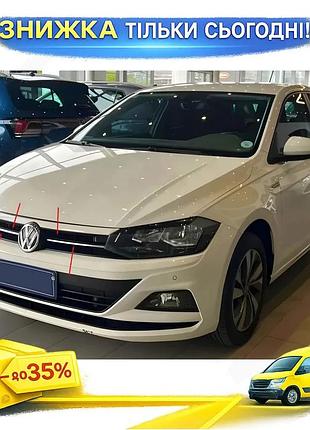 Накладка на решітку хромована для volkswagen polo 2017- нержавіюча сталь самоклейка тюнінг авто ku-22
