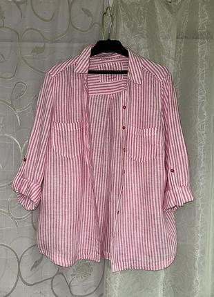 Льняная женская рубашка m&s xl-2xl (52-54)