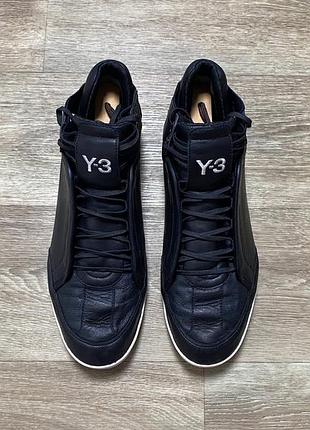 Оригінальні вінтажні кросівки adidas y-3 yohji yamamoto 2009 black leather high top sneakers us 10 eu 44 / 28 см