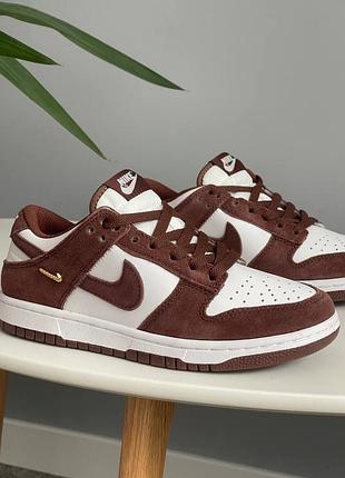 😍 жіночі кросівки nike dunk low sail red sepia ib4417-104