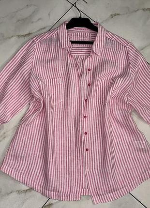 Льняная женская рубашка m&s xl-2xl (52-54)