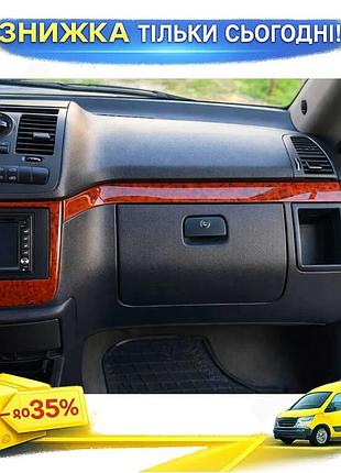 Накладки на панель meric для mercedes vito w639 2004-2014 дерево самоклейка інтер'єрний декор для авто о ku-22