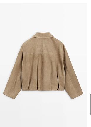 Замшева куртка бомбер massimo dutti 6