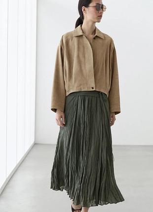 Замшева куртка бомбер massimo dutti 3