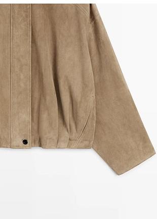 Замшева куртка бомбер massimo dutti 7