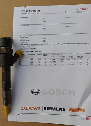 Форсунка дизельна renault traffic 1.9 dci 0445110021