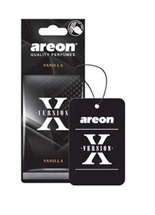 Ароматизатор автомобильный освежитель воздуха areon х-version ваниль vanilla картонная подвеска