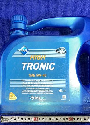 Масло моторное aral high tronic 5w40 vw505 00/505 01/mb 229.31/rn0700/gm dexos2 4л
