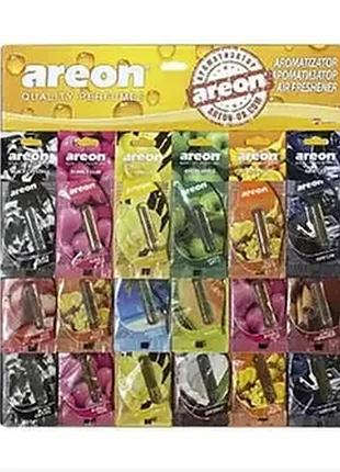 Ароматизатор автомобильный освежитель воздуха areon подвеска с жидкостью микс разные