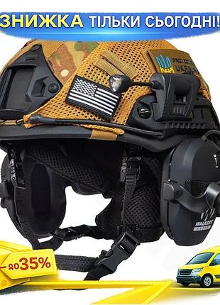 Шлем fast team wendy nij iiia черный с наушниками walkers razor slim для спецподразделений и защиты голо ku-22