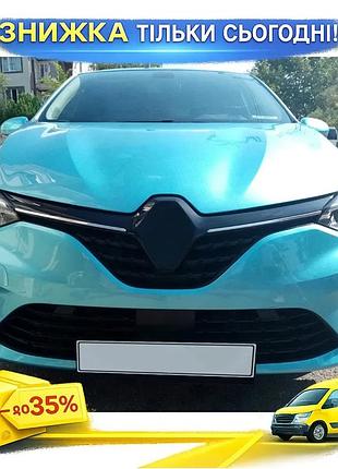 Накладки на решетку carmos для renault clio v 2019-2025 хромированные из нержавеющей стали самоклейка дл ku-22