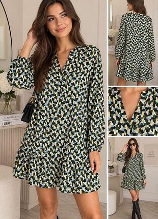 🌿 zara s — стильне плаття з геометричним принтом
