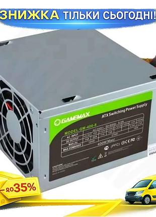 Ku блок питания 400 universal fit вт gamemax для пк 80 мм немодульный atx с 2xmolex 2xsata 1x4+4-pin 1 uni2l_k