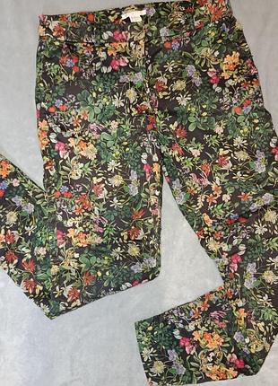 Стильні жіночі штани h&m у яскравий квітковий принт (eur 36 / s) — ідеальний стан!
