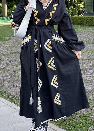 Вишита сукня максі вирій від nd ukraine, xs–s