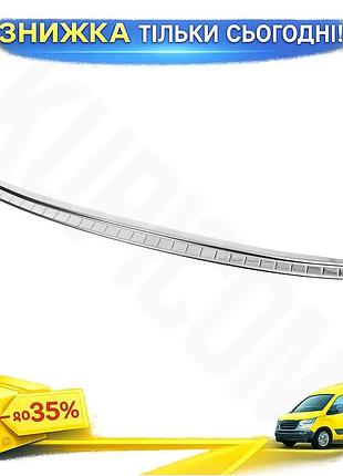 Накладка на задній бампер carmos для kia ceed 2018- нержавіюча сталь захисна хромована накладка для авто ku-22