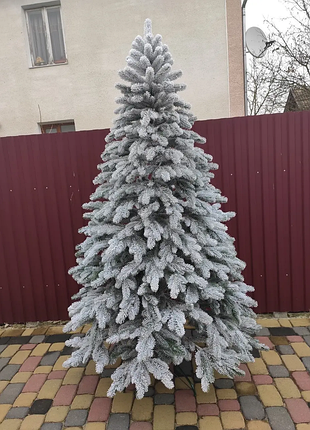 Литая искусственная елка элитная заснеженная 1,10 м новогодняя ель для дома интерьерная елка с пушистыми ku-22