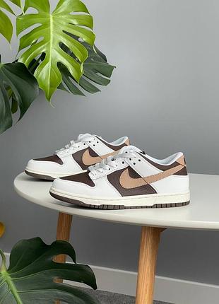 😍 женские кроссовки nike dunk low next nature white brown hf4292-100