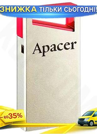 Ku флеш накопитель usb universal fit 64гб apacer компактный металлический silver/red для хранения данн uni2l_k