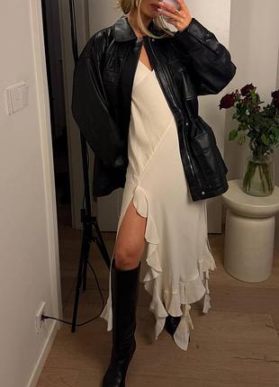 Розкішна молочна сукня mango x victoria beckham 3