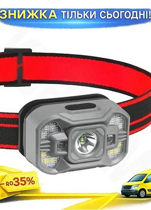 Ku ліхтар налобний titanum universal fit 110 лм акумулятор usb для туризму та походів налобний світиль uni2l_k