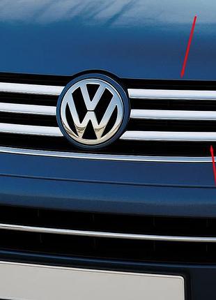 Накладки на решітку (6 шт, нерж) omsaline - італійська нержавійка для volkswagen t5 multivan 2003-2010 рр