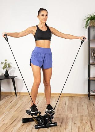 Степер gymtek xst500 з еспандерами новий поворотний степпер до 120 кілограм фітнес тренажер