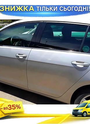 Нижні молдинги скла black chrome 4 шт для volkswagen golf 7 e-golf хром накладки ku-22