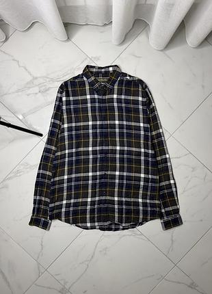 Чоловіча стильна сорочка в клітинку zara man relaxed fit (розмір l)