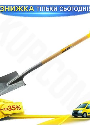Ku лопата траншейная mastertool universal fit 290x180 мм с деревянной ручкой для копки земли штыковая uni2l_k