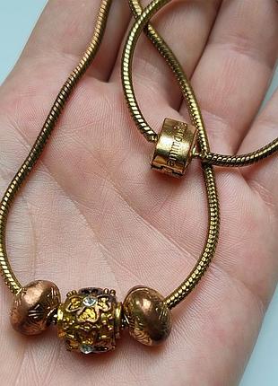 Ожерелье колье в стиле пандора с шармами бренда ammonite