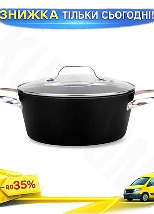 Ku каструля антипригарна maestro universal fit 280мм 5,8л з покриттям гребінець для приготування посуд uni2l_k