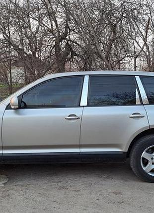 Хромированные накладки на стойки дверей (6 шт, нержавейка) для volkswagen touareg 2002–2010 гг