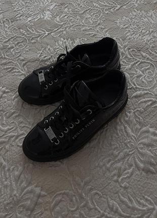 Кеди чорні лакові philipp plein 5