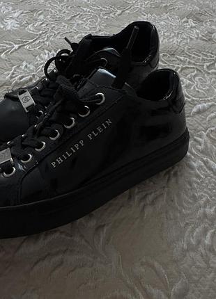Кеди чорні лакові philipp plein 2