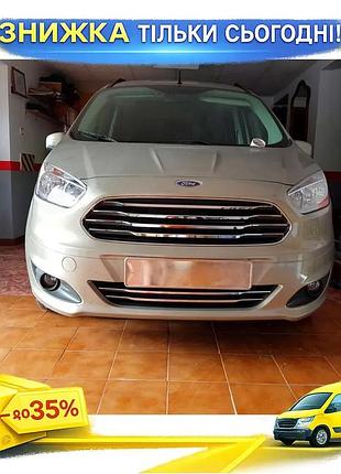 Накладки на решетку omsaline для ford courier 2014-2023 4 шт хромированные накладки для тюнинга автомоби ku-22
