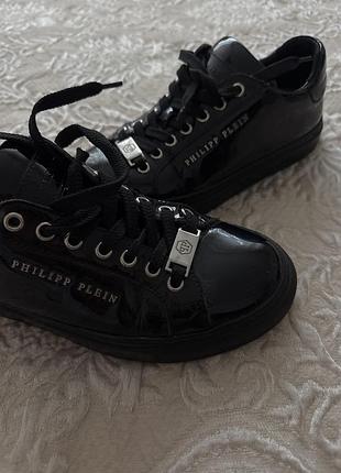 Кеди чорні лакові philipp plein 4