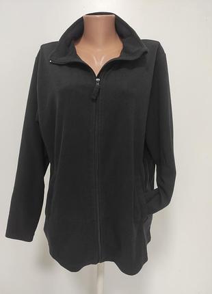Жіноча флісова тонка кофта на блискавці xl/xxl ог 130-138