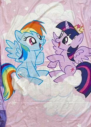 Підковдра( пододеяльник )постільна білизна my little pony для дівчинки рожева 135×180 см