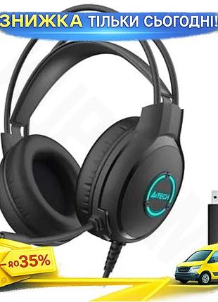 Ku навушники a4tech usb universal fit накладні з мікрофоном 50 мм для комп'ютера з led підсвічуванням uni2l_k