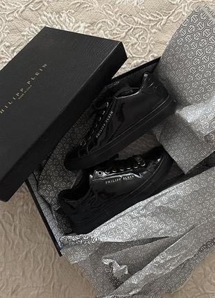 Кеди чорні лакові philipp plein