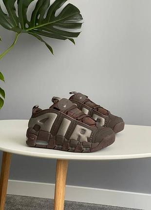 Мужские кроссовки nike air more uptempo low brown fz3055-003