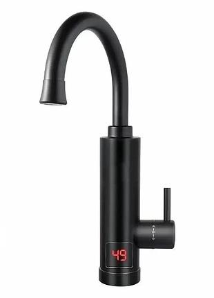 Проточный электроводонагреватель water heater 011 с led дисплеем 3000вт кран с подогревом воды до 60°c черный
