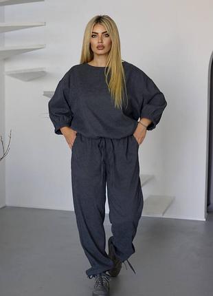 Женский костюм из микровельвета, 5 цветов