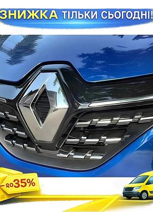 Накладки на решетку 6 шт omsaline для renault clio v 2019-2025 хромированные накладки для тюнинга автомо ku-22