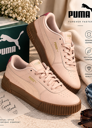 Женские розовые кроссовки из натуральной кожи 39 размер puma